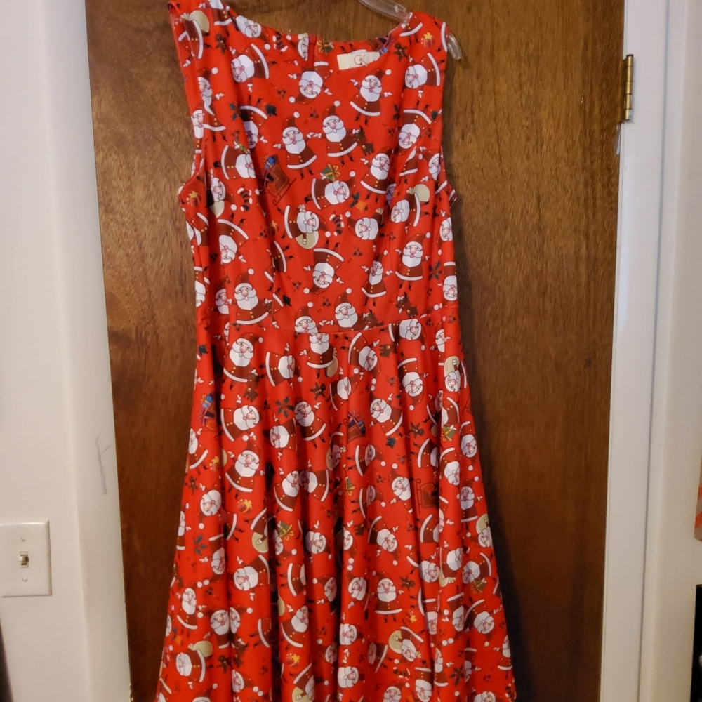 Grace Karin Christmas Santa Print Dress